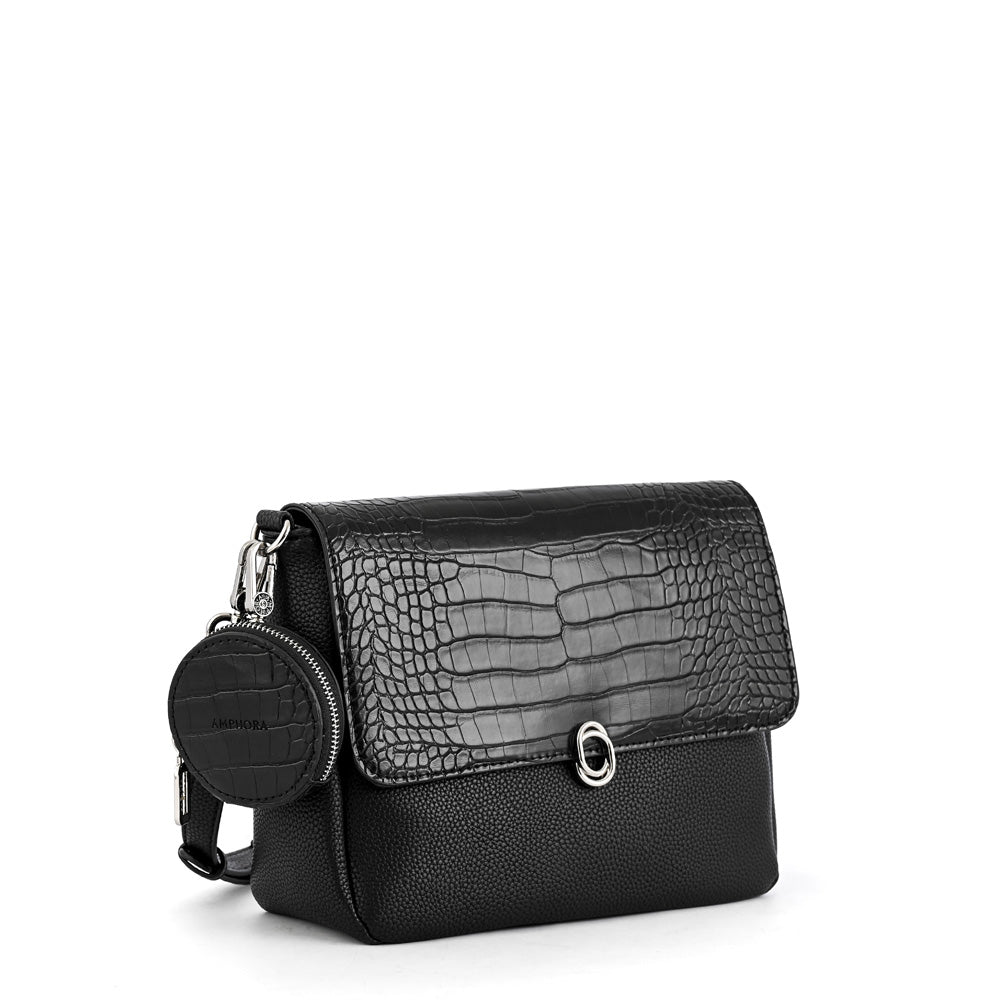 Special black fournier medium crossbody wallet