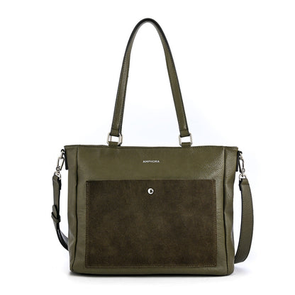 Olive green island large two-handle wallet