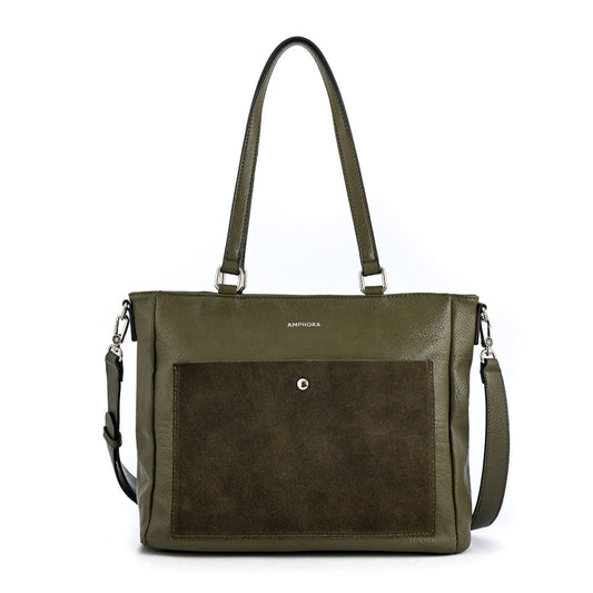 Olive green island large two-handle wallet