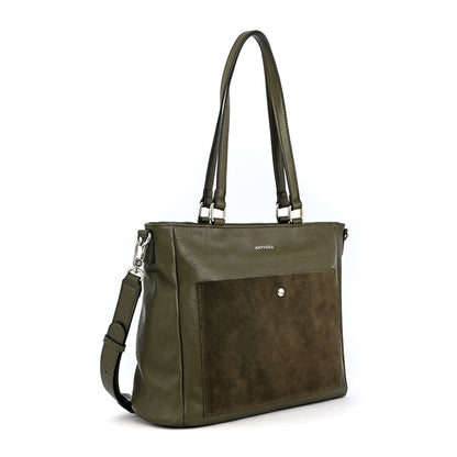Olive green island large two-handle wallet