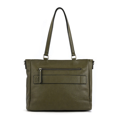 Olive green island large two-handle wallet