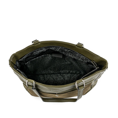 Olive green island large two-handle wallet