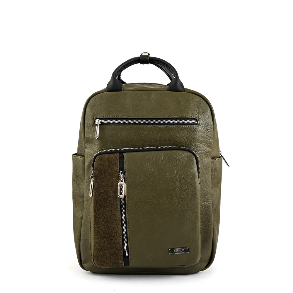 Mercier Olive Green Large Notebook Backpack