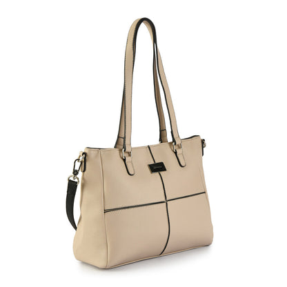 Medium beige dupont two-handle wallet