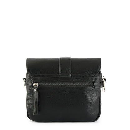 Small black faure crossbody wallet