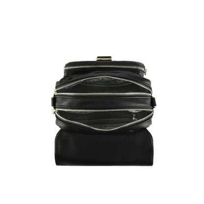 Small black faure crossbody wallet