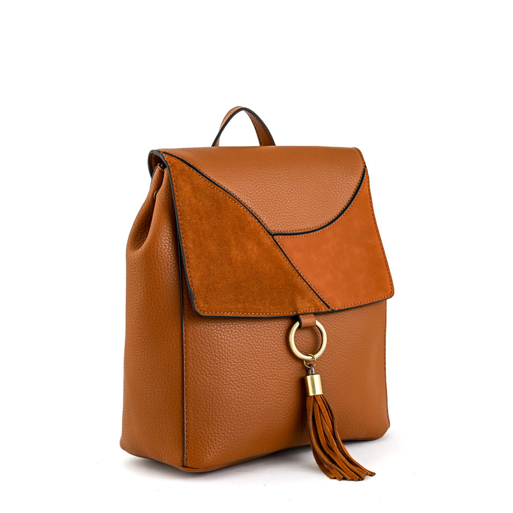 Roseau Camel Medium Lid Backpack