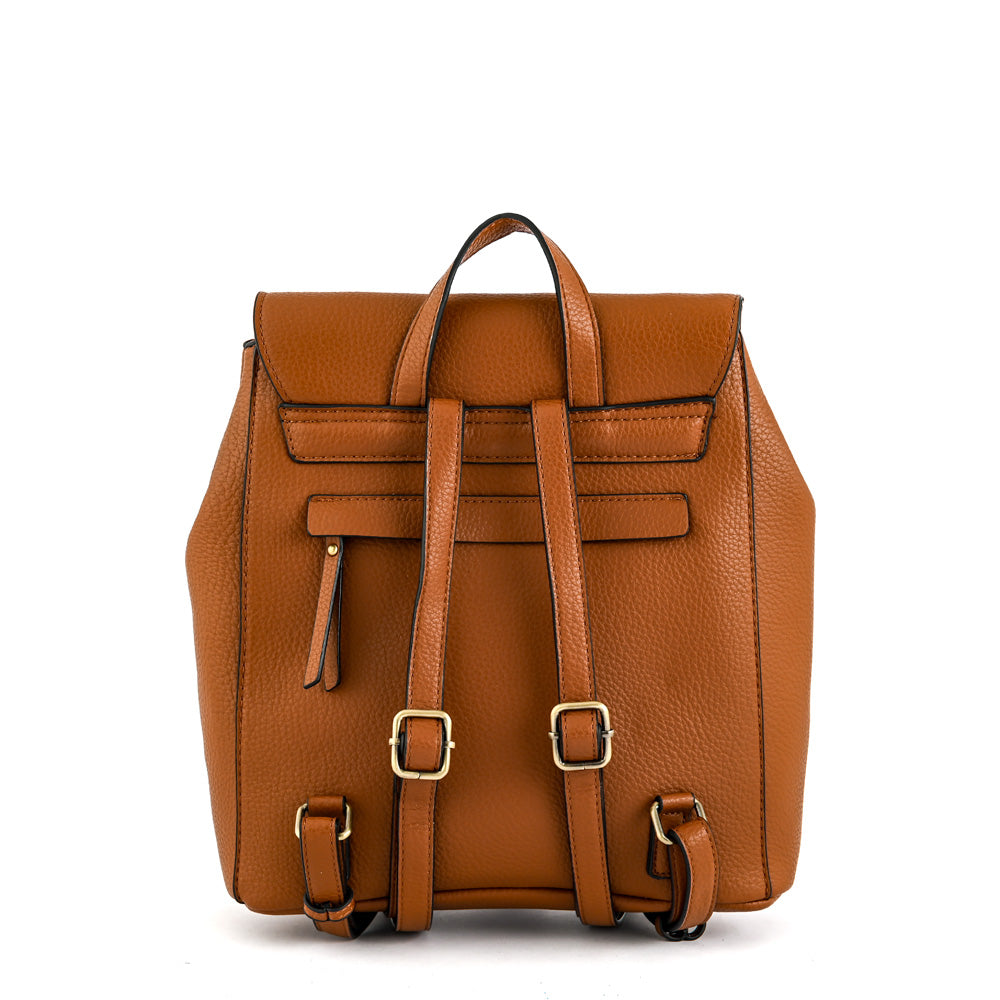 Roseau Camel Medium Lid Backpack