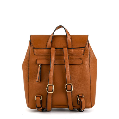 Roseau Camel Medium Lid Backpack