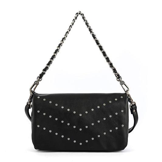 Small black huber crossbody wallet