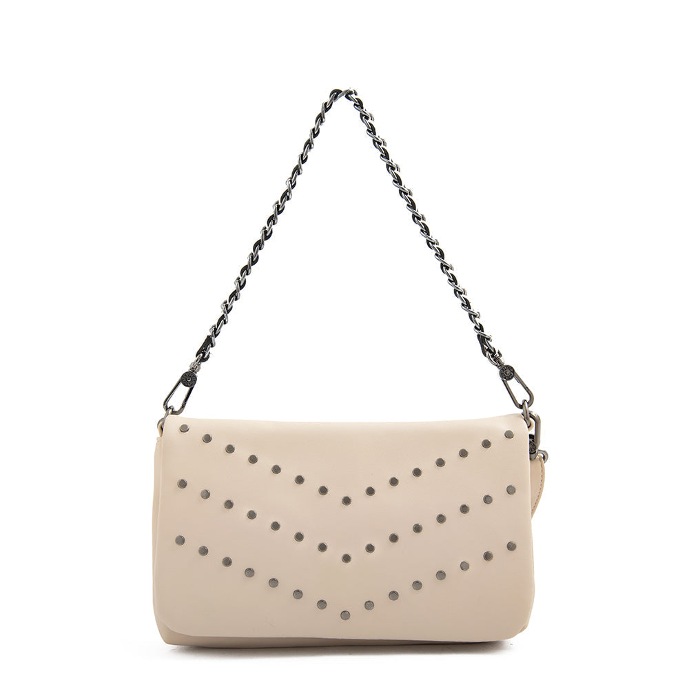 Huber beige medium flip crossbody wallet