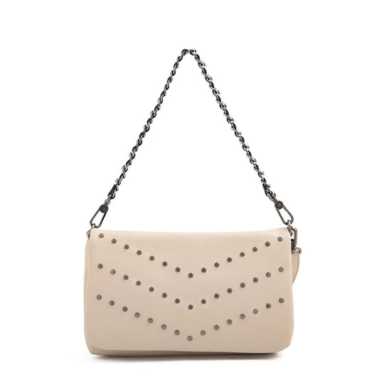 Huber beige medium flip crossbody wallet