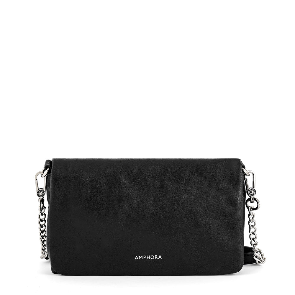 Small black Henry crossbody wallet