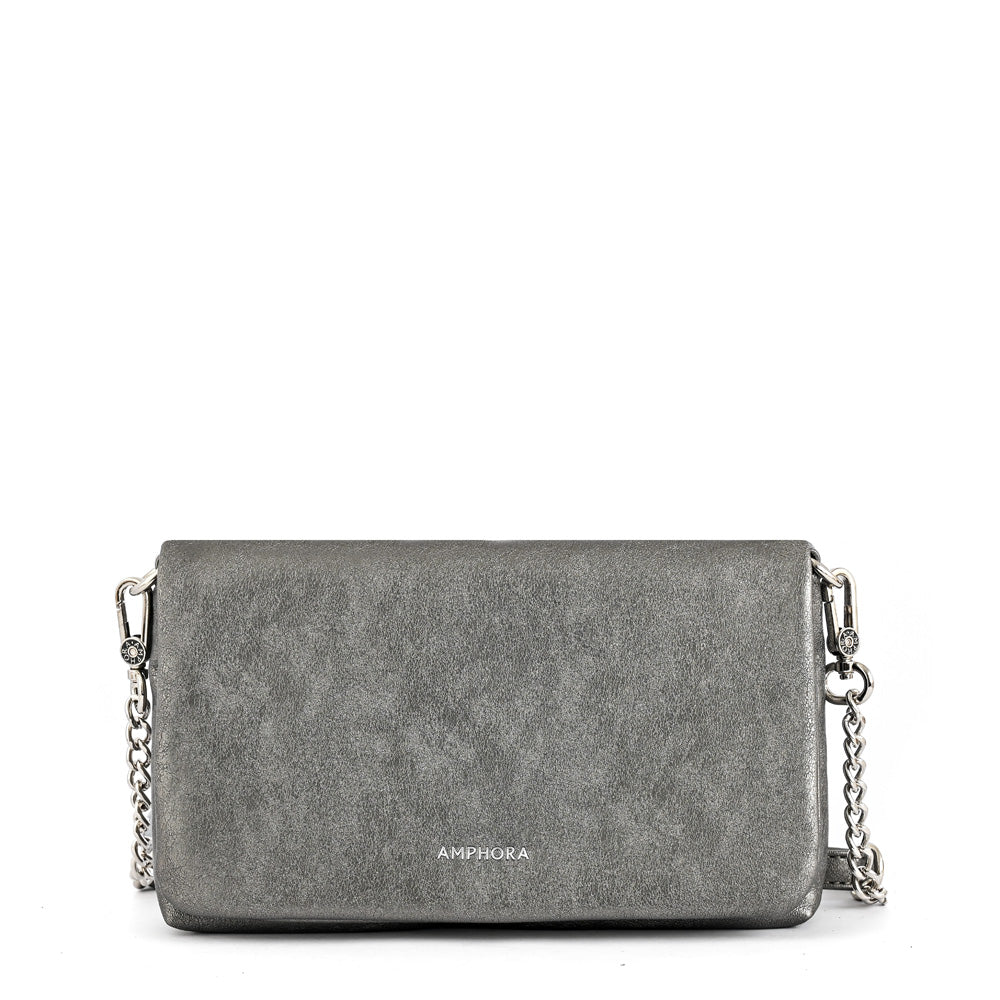 Small Dark Silver Henry Crossbody Wallet