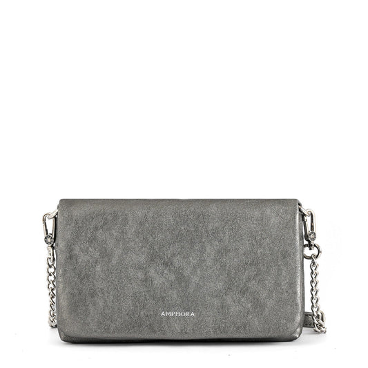 Small Dark Silver Henry Crossbody Wallet