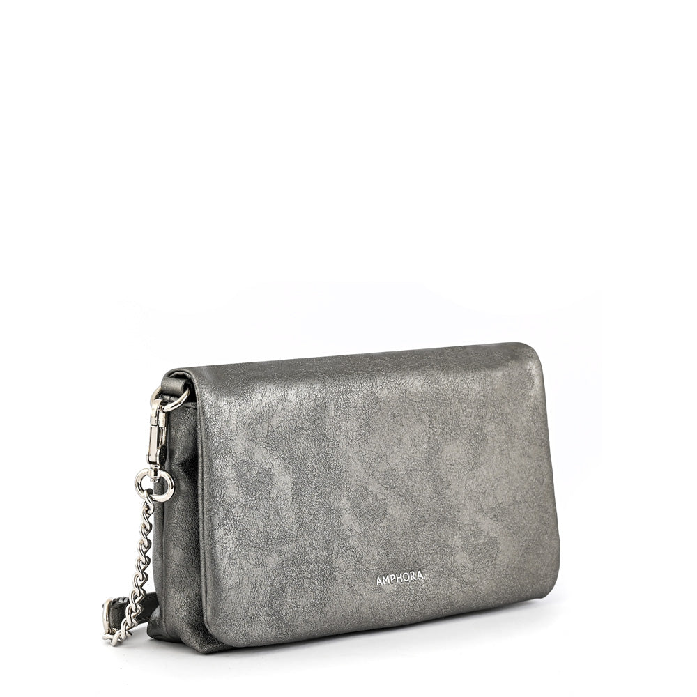 Small Dark Silver Henry Crossbody Wallet
