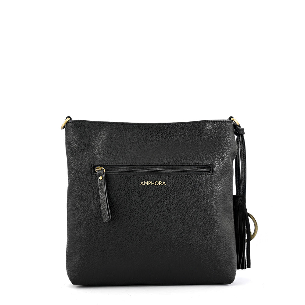 Medium robin black crossbody wallet