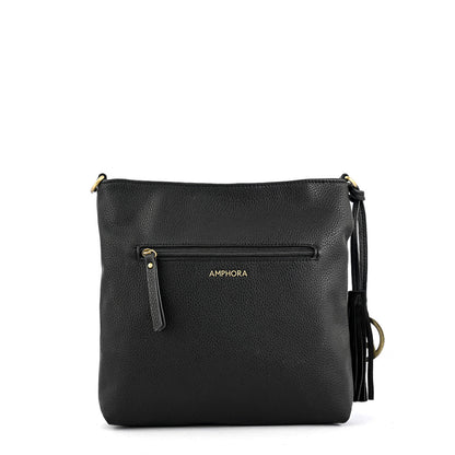 Medium robin black crossbody wallet
