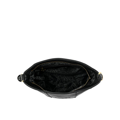 Medium robin black crossbody wallet