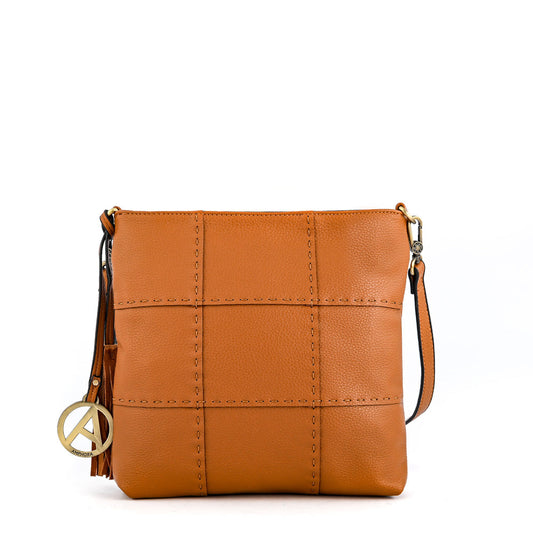 Medium robin camel crossbody wallet