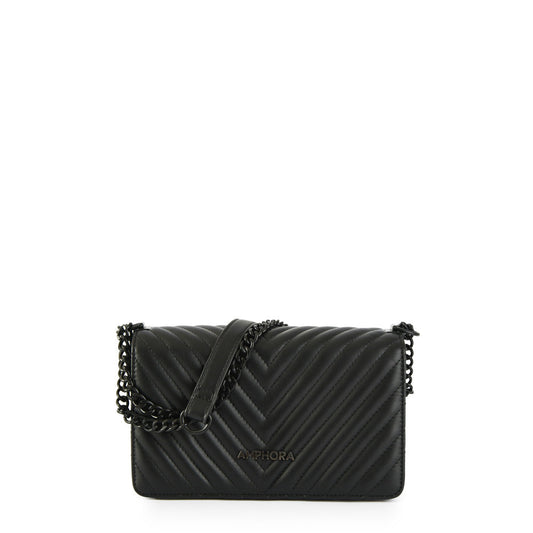 Small black muller crossbody wallet
