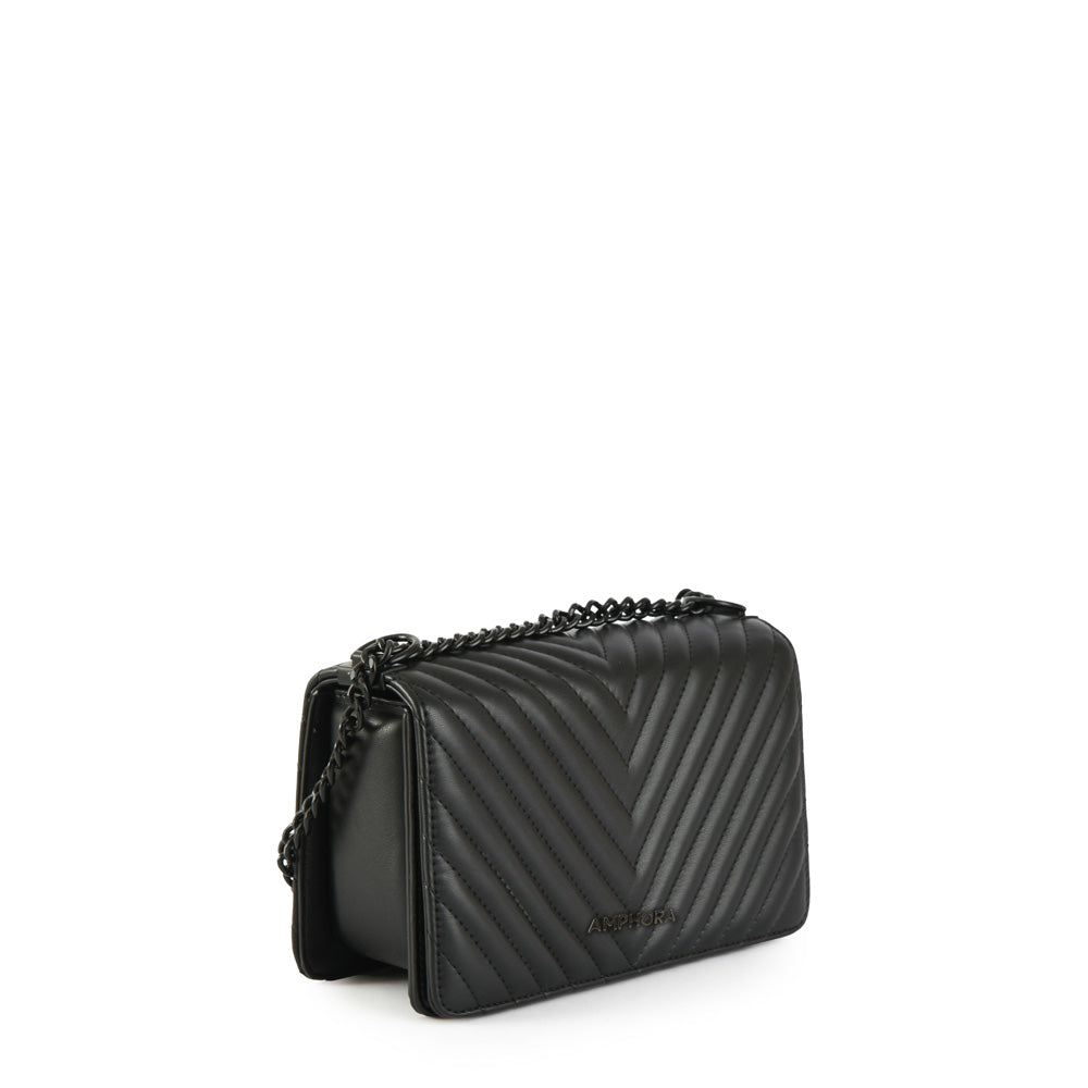 Small black muller crossbody wallet