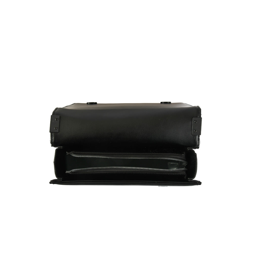 Small black muller crossbody wallet