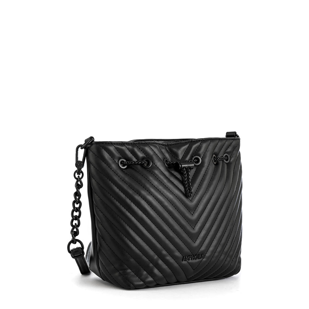 Medium black muller crossbody wallet