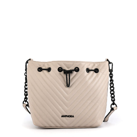 Medium ecru white muller shoulder bag