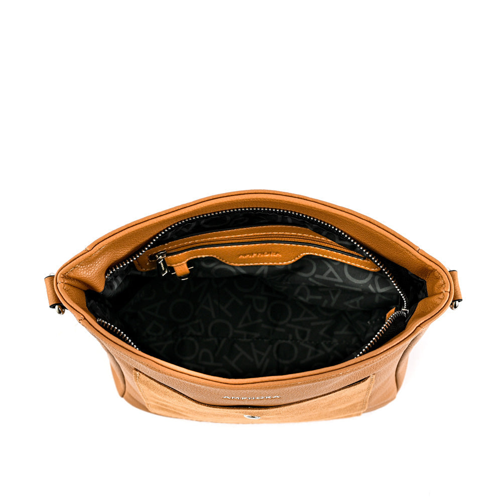 Medium camel isela shoulder bag