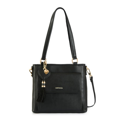 Wallet Two Handles Three divisions small black roy