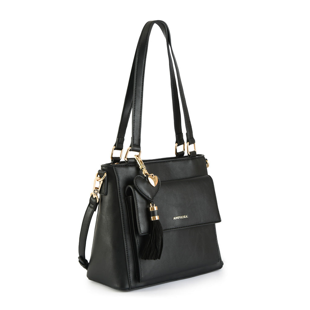 Wallet Two Handles Three divisions small black roy