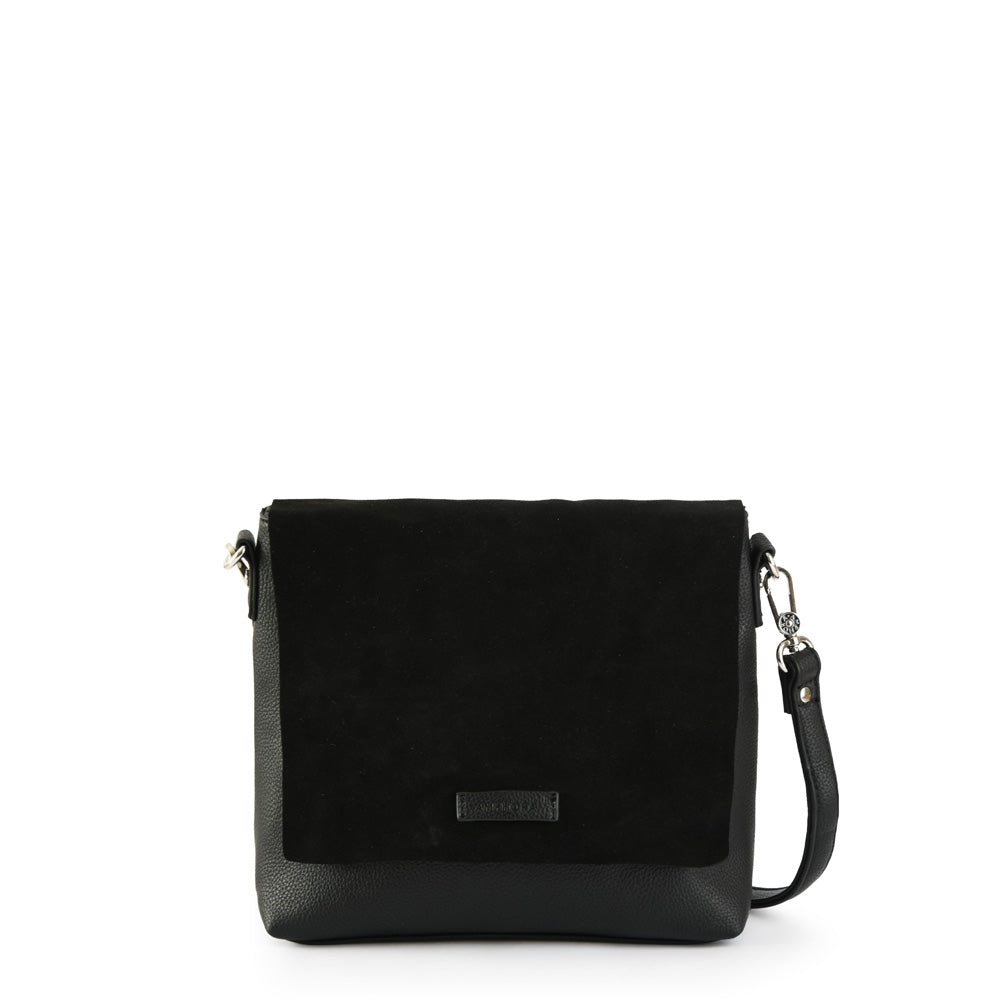 Medium black ankara crossbody bag
