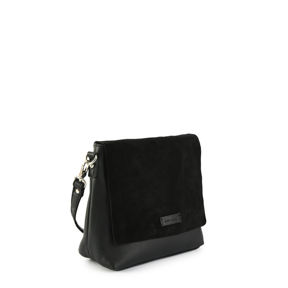 Medium black ankara crossbody bag