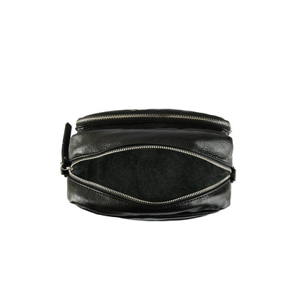 Medium black metallique crossbody bag