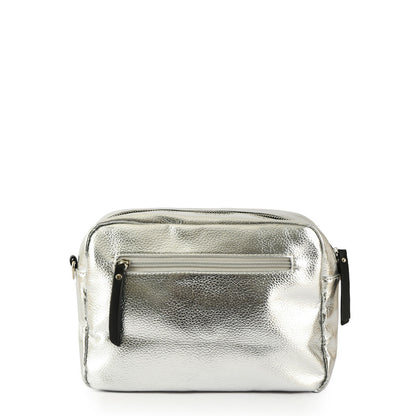 Medium silver metallique crossbody bag