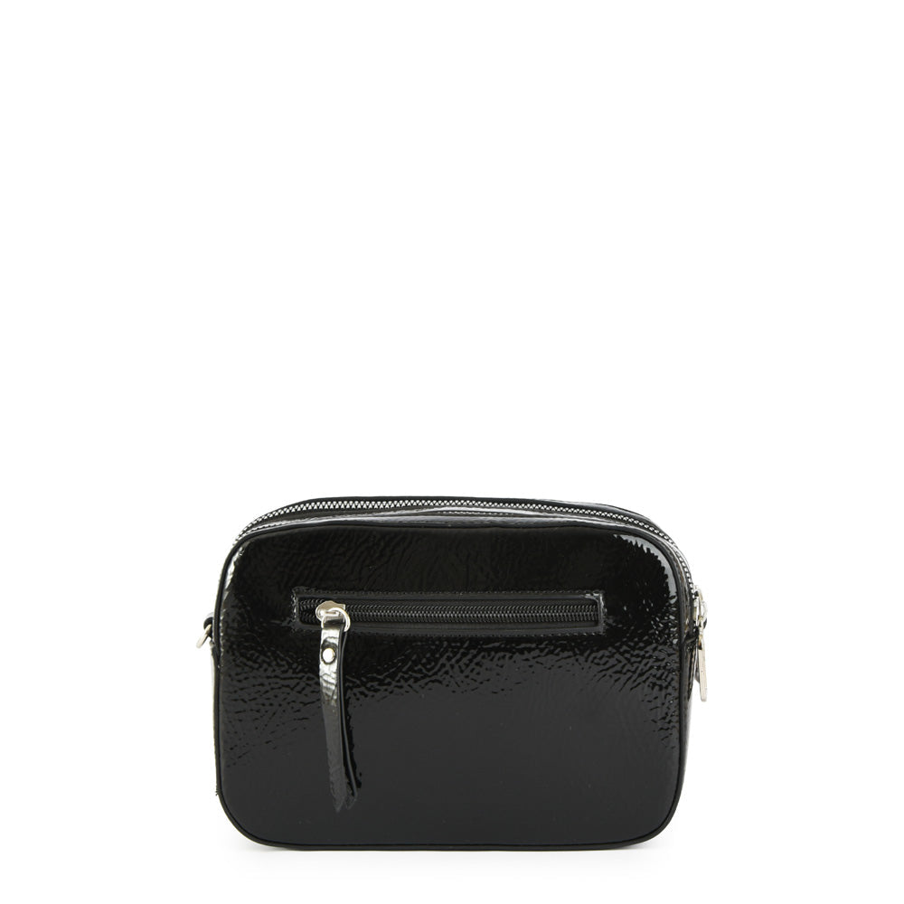 Black marguerite crossbody bag