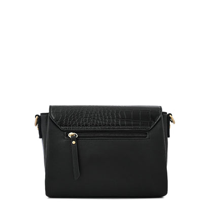 Amara small textured black crossbody wallet