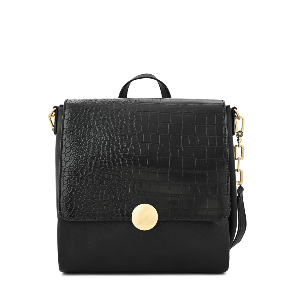 Amara small textured black backpack