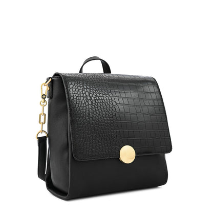 Amara small textured black backpack