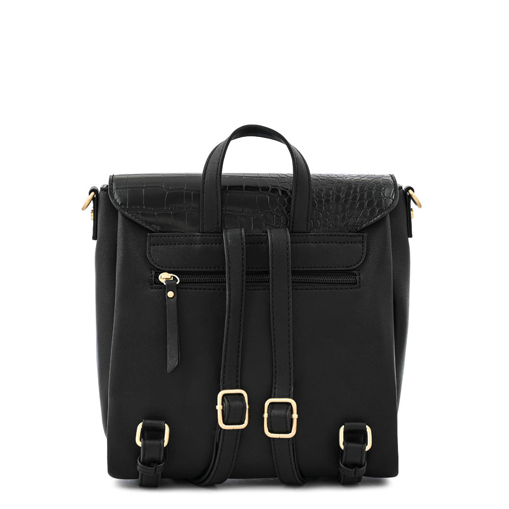 Amara small textured black backpack