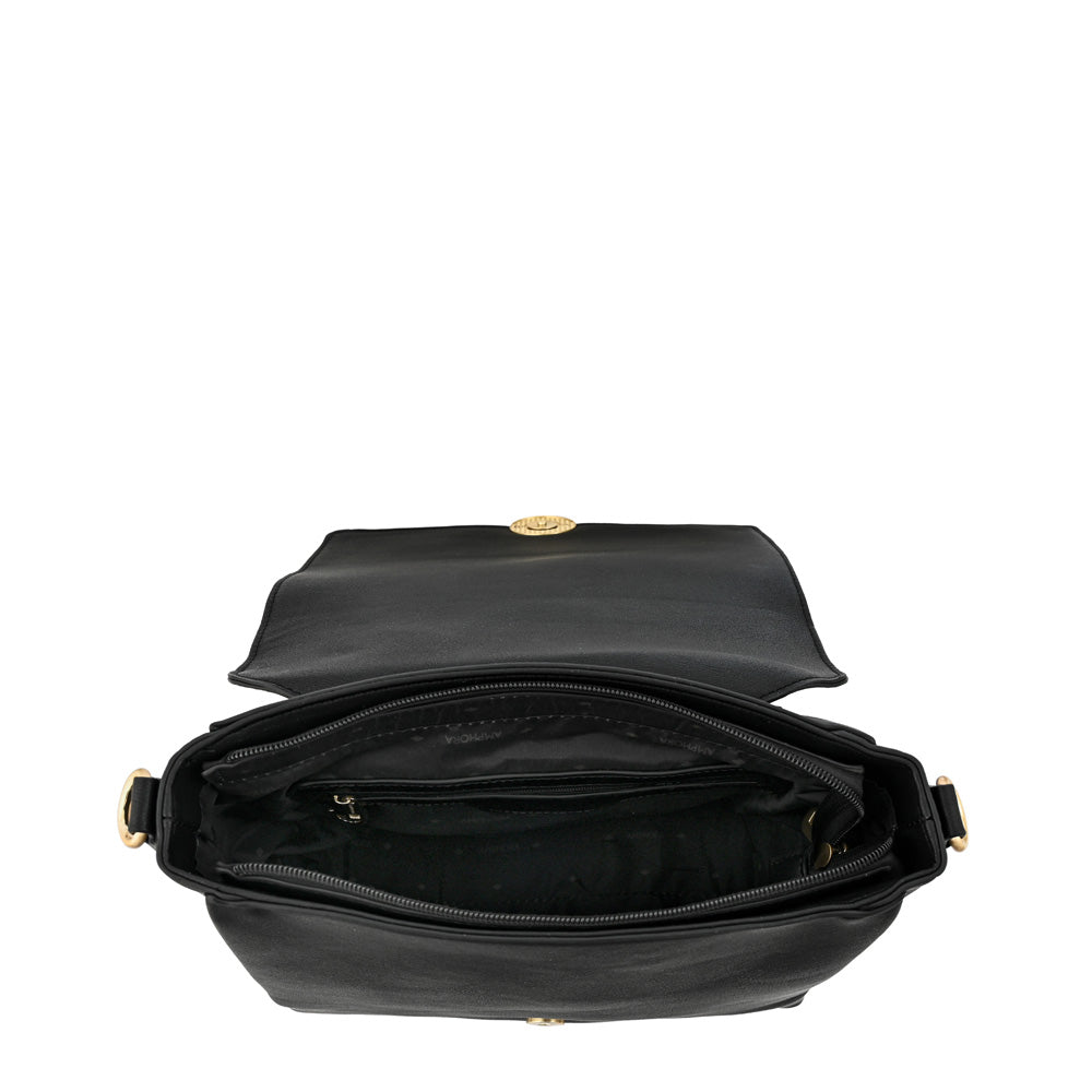 Amara small textured black backpack