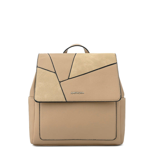 Amira beige medium lid backpack