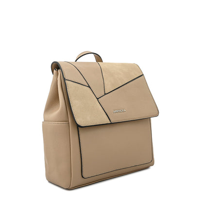 Amira beige medium lid backpack