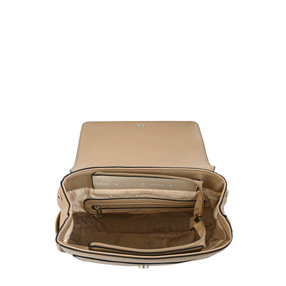 Amira beige medium lid backpack