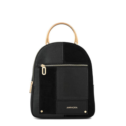 Medium Jane Textured Black Backpack