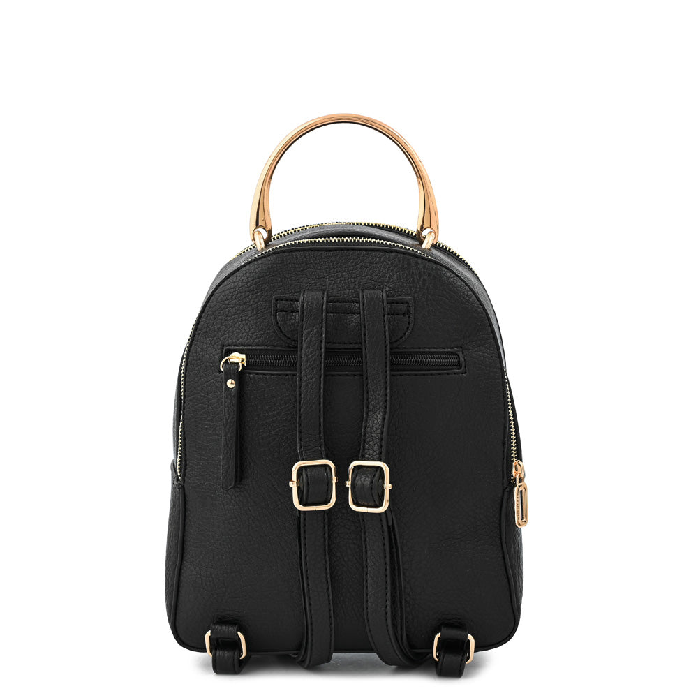 Medium Jane Textured Black Backpack