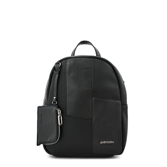 Medium textured black lyra backpack