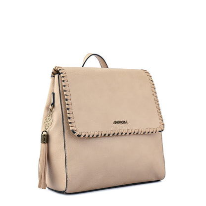 Evelyn beige medium lid backpack