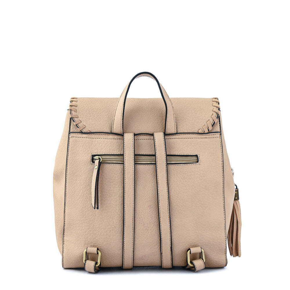 Evelyn beige medium lid backpack